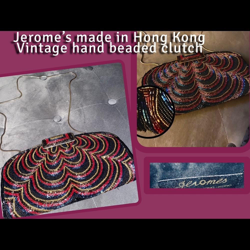Vintage hand beaded clutch